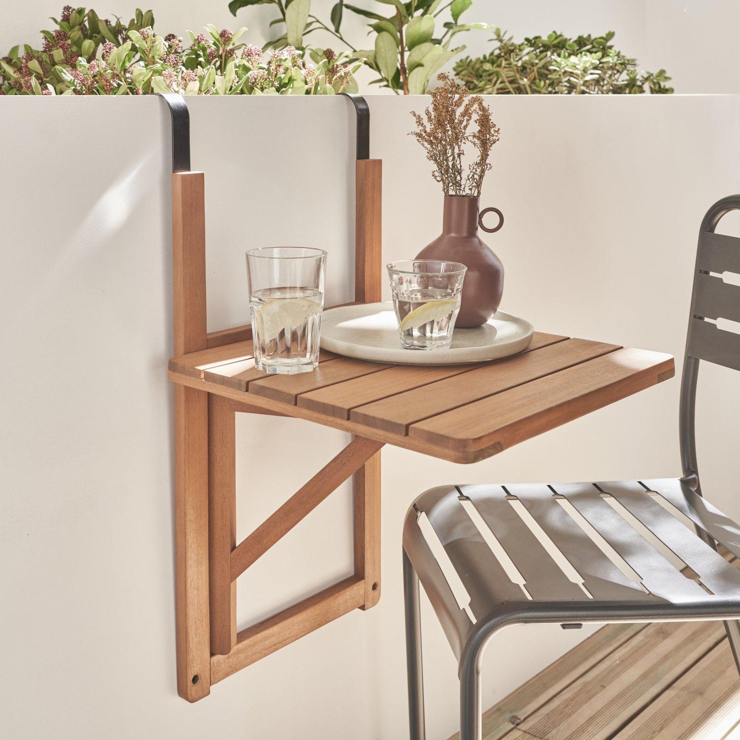 Wooden Side Table For Balcony Square Foldable